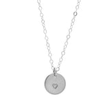 Heart Stamped Disc Necklace
