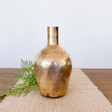 Antique Copper Matte Glass Bottle Vase