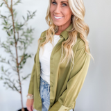Olivia Button Up Green Top