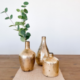 Antique Copper Matte Glass Bottle Vase