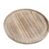 Large Round Rustic Wood Tray