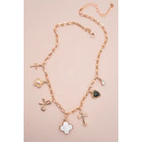 Charm Necklace - Clover Bow Cross