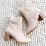 Suede Taupe Heeled Boots