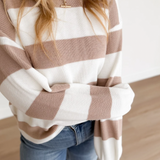 Taupe & Ivory Knit Lounge Top