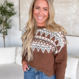 Audrey Aztec Pattern Knit Sweater