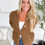 Metal Button Down Cardigan with Pockets (2 Colors)