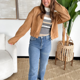 Horizontal Stripes Long Sleeve Ribbed Top