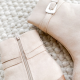 Suede Taupe Heeled Boots