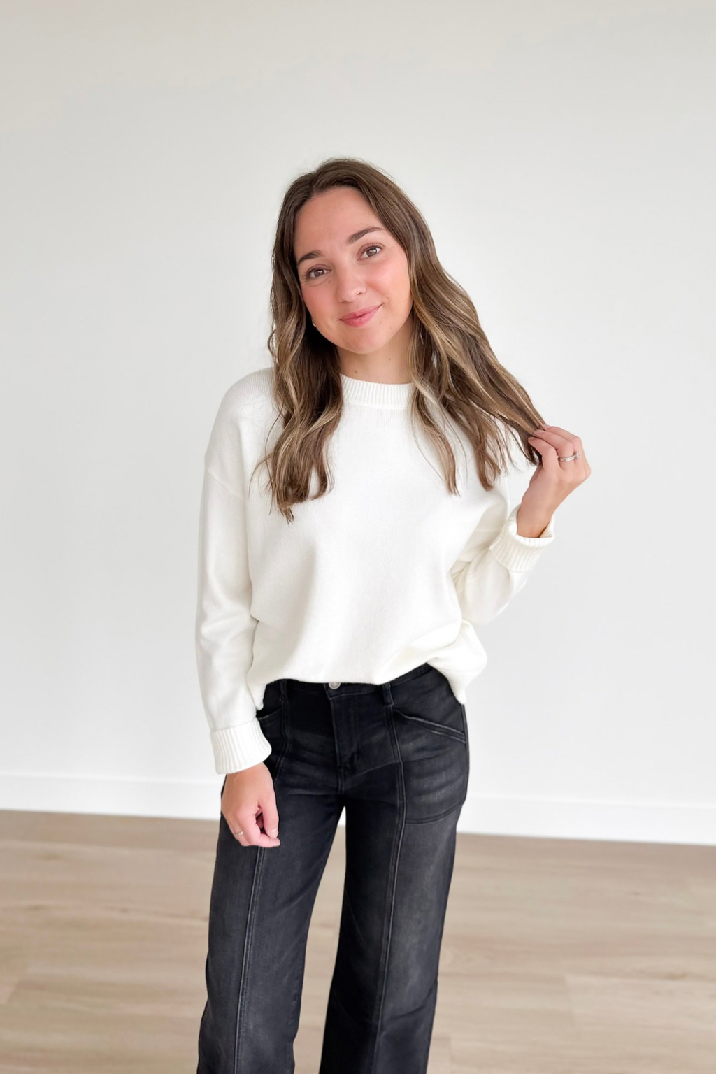 Cream Soft Knit Sweater
