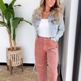 Rose Corduroy Wide Leg Pants