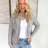 Mock Neck Sherpa Lined Button Cardigan (2 colors)