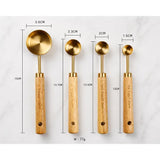 Gold Stainless Steel Measuring Spoons Set