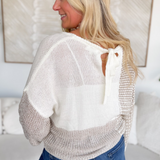 Aspyn Ivory/Taupe Knit Sweater