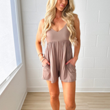 Light Mocha Babydoll Romper