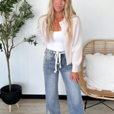 Raven Slouchy Straight Contrast Line Jeans