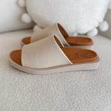 Nude Slip On Platform Sandals