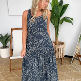 Navy Scoop Neck Maxi Tank Dress