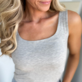 Double Lined Tank Top-Grey