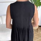 Bow Tie Keyhole Sleeveless Mini Dress - Black