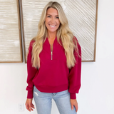 Half Zip V-Neck Pullover (4 Colors)