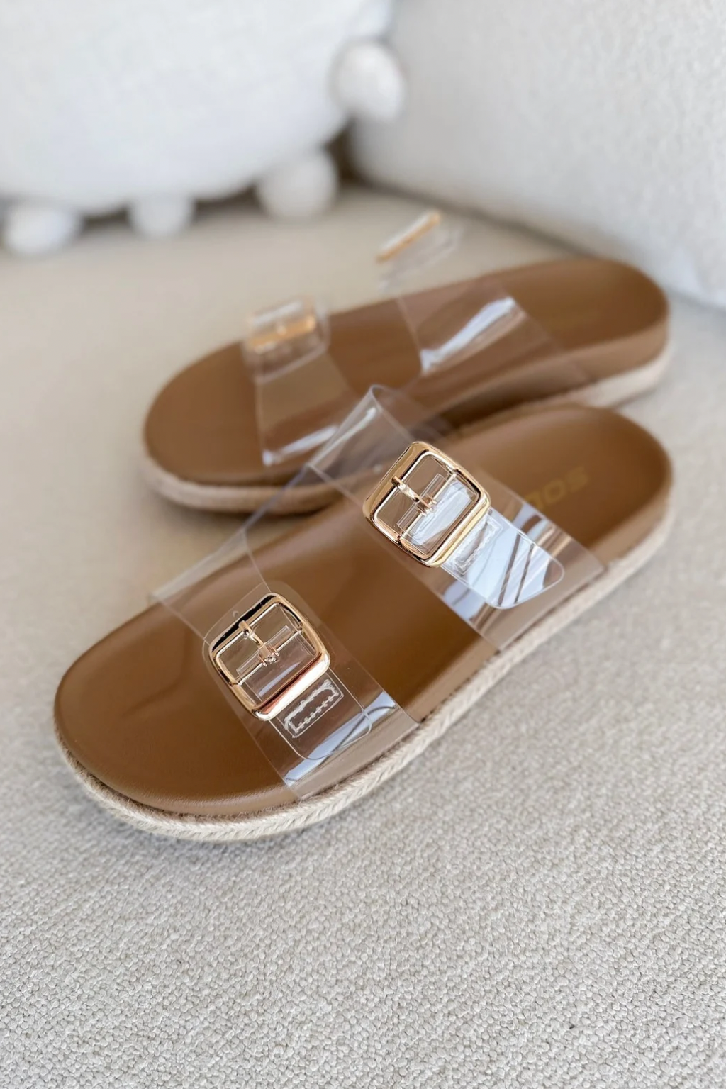 Clear Double Strap Sandals