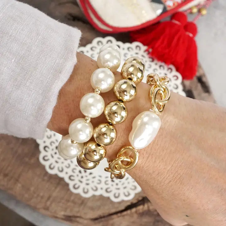 Chunky Chain and Large Beads Bracelet