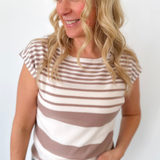 Wide Crewneck Extended Short Sleeve Sweater