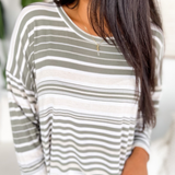 Ashlynn Long Sleeve Rib Striped Top