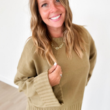 Oversized Green Knit Sweater
