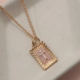 Sunburst Cross Pendant Necklace