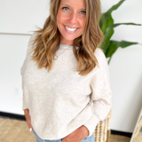 Oatmeal Contrast Trim Knit Sweater
