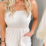 Blaire Wide Leg Smocked Jumpsuit