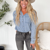 Light Denim Chambray Button Down Shirt