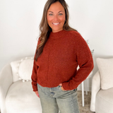Soft Knit Rust Crew Neck Sweater