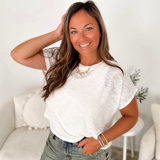 Boxy White Lightweight Knit Tee