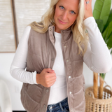 Mini Corduroy Mocha Puffer Vest