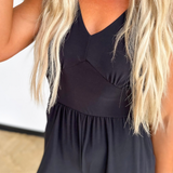 Black Sleeveless Wide Leg Jumpsuit