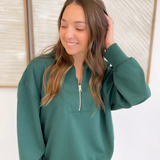Half Zip V-Neck Pullover (4 Colors)