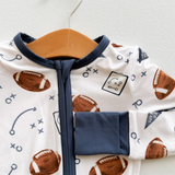 Touchdown Time Navy Romper