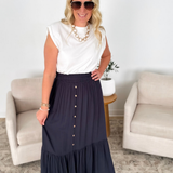 Midnight Smocked Waist Maxi Skirt