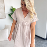 Meredith V-Neck Short Sleeve Mini Dress