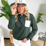 Two Toned Polo Collared Pullover