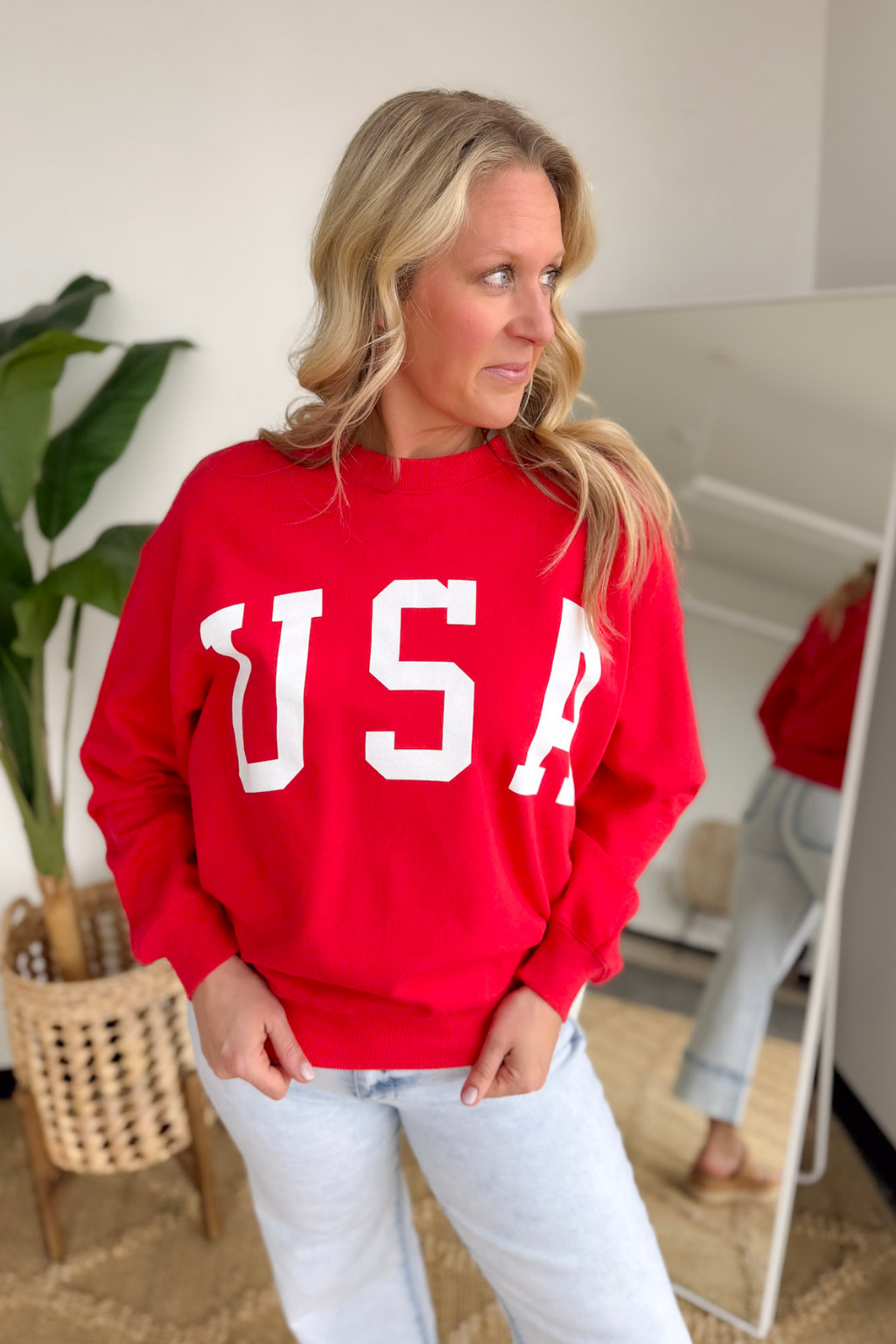 Varsity Red USA Crewneck