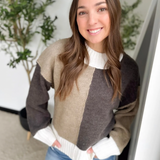 Olive/Charcoal Color Block Sweater
