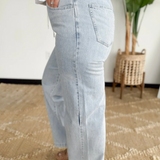 Chelsey Drawstring Wide Leg Denim Pants