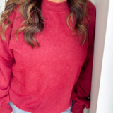 Drop Shoulder Red Crewneck