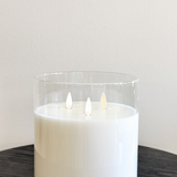 6" x 6" LED Glass Pillar Candle
