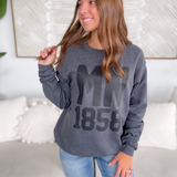 MN 1858 Charcoal Crewneck