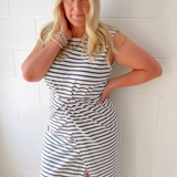 Julie Striped Midi Dress