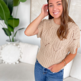 Bianca Crochet Short Sleeve Sweater